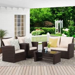 Keter corfu all weather resin best sale 4 piece patio conversation set